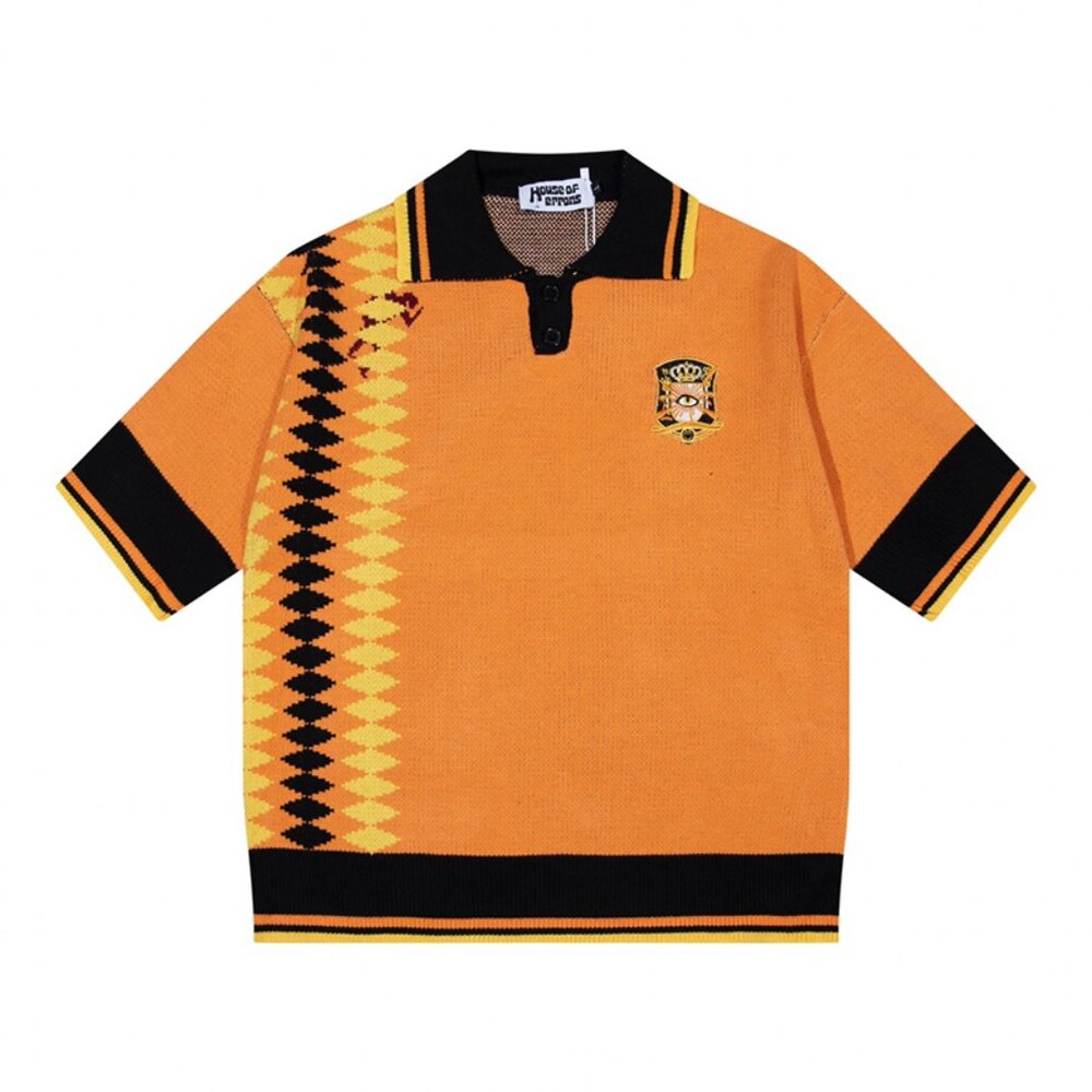 House of Errors Orange Eye Contrast Polo Shirt